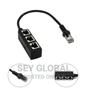 RJ45 1 to 3 Ports Splitter Socket Ethernet Network LAN Cable